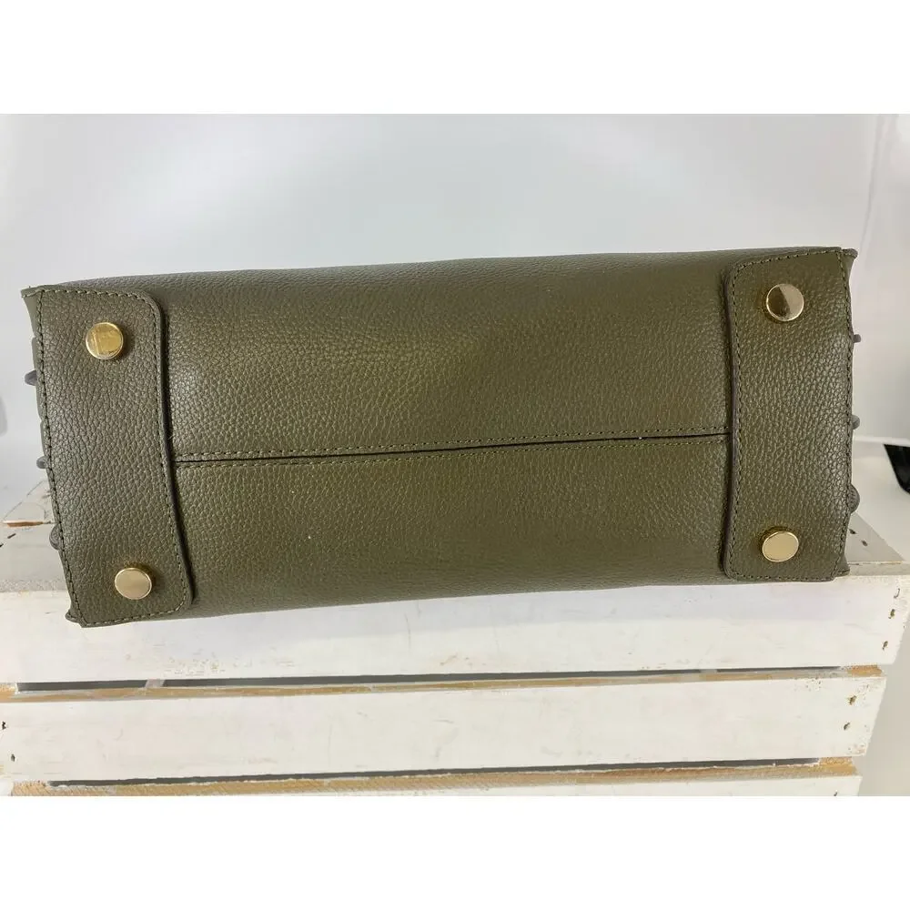 MICHAEL KORS, PEBBLED LEATHER OLIVE GREEEN LARGE HANDBAG